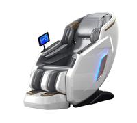 Poltrona massaggiante 4D per un sonno profondo e relax notturno, ruote universali nella parte inferiore doppi binari SL rilevamento AI poltrona reclinabile massaggio completo del corpo(White)