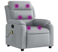 Poltrona massaggiante grigio chiaro tessuto - Comodo pouf per soggiorno e camera da letto, rivestimento in tessuto durevole, relax dopo una lunga giornata