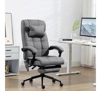 Poltrona massaggiante reclinabile Vinsetto con 6 punti massaggianti e 5 modalità funzione riscaldamento regolabile 66X76X112-120 cm Grigio