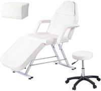 Poltrona massaggiante regolabile reclinabile con braccioli e poggiatesta rimovibili, set completo per spa, salone, tatuaggi e trattamenti viso