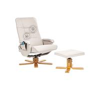Poltrona massaggiante RELAXPRO Beige chiaro Pelle sintetica con poggiapiedi
