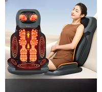 Poltrona massaggiante shiatsu con calore e vibrazioni, massaggiatore per schiena e collo, per uso domestico e ufficio, include adattatore di alimentazione per il Regno Unito, ideale come regalo di