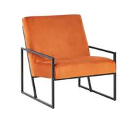 Poltrona moderna Arancione Glam Sedia d'accento Rivestimento in velluto Struttur