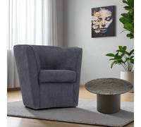 Poltrona moderna Grigio in tessuto antimacchia imbottita