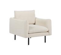 Poltrona moderna in tessuto beige chiaro con gambe nere Vinterbro
