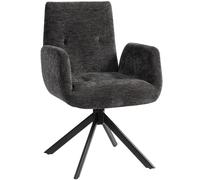 Poltrona Moderna in Tessuto Effetto Lino 60x61x88 cm Nero DecHome