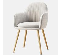 Poltrona moderna per camera da letto, con struttura in acciaio al carbonio e cuscini in schiuma, sedia compatta per il trucco, 43 x 36 x 77 cm (beige, grigio, blu) - elegante e confortevole