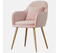 Poltrona moderna per camera da letto, con struttura in acciaio al carbonio e cuscino in spugna, compatta, 43 x 36 x 77 cm, sedia per il trucco beige, elegante e confortevole.