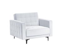 Poltrona moderna reclinabile in velluto grigio chiaro con inserti Aberdeen