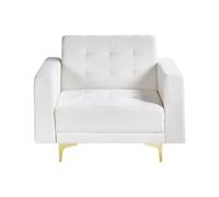 Poltrona moderna reclinabilein tessuto bouclé bianco Gambe dorate Piedi imbottiti