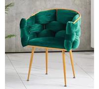 Poltrona moderna verde scuro con gambe in metallo dorato - Elegante poltrona per il tempo libero per soggiorno bar o toeletta - Design carino per spazi contemporanei