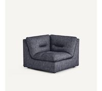 Poltrona modulare angolare a 90° in tessuto screziato, GIULIANO Blu angolo reversibile
