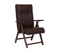 POLTRONA MOLISANA ECOPELLE RECLINABILE RELAX 4 POSIZIONI SEDIA DIVANO SOFà CUSCINO IMBOTTITO (BROWN)