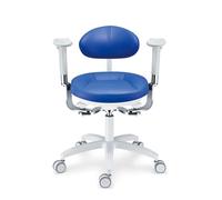 Poltrona odontoiatrica D, poltrona odontoiatrica, sgabello per dentista, poltrona per assistente odontoiatrico, girevole a 360 gradi, con schienale e braccioli, altezza regolabile per clinic