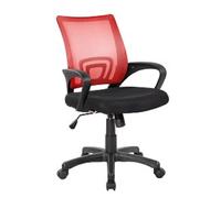POLTRONA OPERATIVA CON BRACCIOLI ROSSO/NERO ART. E8085MR