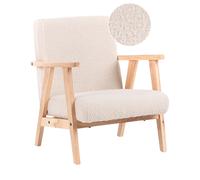 Poltrona per bambini con gambe in legno beige chiaro Linde