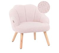 Poltrona per bambini con gambe in legno Rosa pastello Miland
