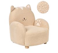 Poltrona per bambini Gatto Sedia imbottita per bambini Beige Zoar