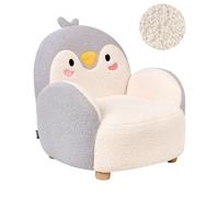 Poltrona per bambini Pinguino Sedia imbottita per bambini Grigio