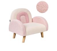 Poltrona per bambini Sedia imbottita arcobaleno per bambini Gambe in legno Rosa