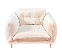 Poltrona per Casa delle Bambole, Divano in Miniatura in 1/12 per Case delle Bambole, Piccolo Modello, Soggiorno Moderno, Decorativo, Elegante, 1, Bianco