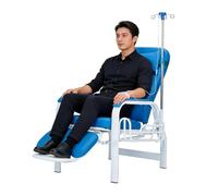 Poltrona per Clinica Medica con Supporto, Poltrona per Prelievo di Sangue Cliniche Semi Reclinabili, Schienale Regolabile da 90° a 165°, con Poggiatesta, per Cliniche(Blue)