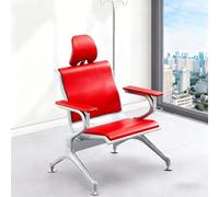 Poltrona per Flebo con Asta Portaflebo, Poltrona per Prelievo di Sangue per Sala D'attesa con Schienale e Braccioli, Poltrone per Sala D'attesa, per Case di Cura, Cliniche, Ospedali, Ambulatori(Red)