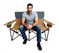 Poltrona per l'amore portatile, traspirante, stabile, per terrazze, cortile, prato abbronzante, balcone, piscina, campeggio, sedia da campeggio a doppio tocco, sedia da campeggio per 2 persone, sedia