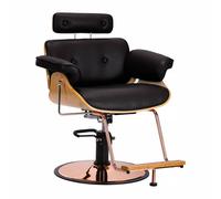 Poltrona per parrucchiera con poggiatesta regolabile | FIRENZE (legno chiaro/nero)