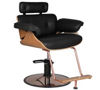 Poltrona per parrucchiera e barbiere | FIRENZE (legno chiaro/nero)