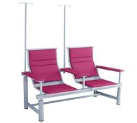 Poltrona per Prelievo Ematico a 2 Posti con Braccioli e Seduta Imbottita, Poltrone Regolabili per Sala D'attesa per Flebo, Ideali per Ospedali e Laboratori di Ricerca(Pink)