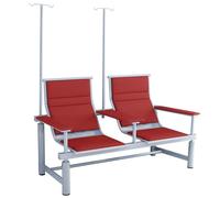 Poltrona per Prelievo Ematico a 2 Posti con Braccioli e Seduta Imbottita, Poltrone Regolabili per Sala D'attesa per Flebo, Ideali per Ospedali e Laboratori di Ricerca(Red)