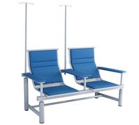 Poltrona per Prelievo Ematico a 2 Posti con Braccioli e Seduta Imbottita, Poltrone Regolabili per Sala D'attesa per Flebo, Ideali per Ospedali e Laboratori di Ricerca(Blue)