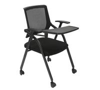 Poltrona per tablet su ruote girevoli pieghevole e impilabile, perfetta per ufficio, recept, casa, sale di allenamento e posti a sedere per gli ospiti, supporto e comfort per la colonna vertebrale