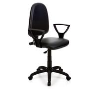 Poltrona per ufficio mod. Torino in ecopelle colore nero con braccioli