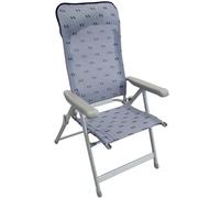 Poltrona da Mare Pieghevole Textilene Alluminio Textilene Azzurro VivaGarden