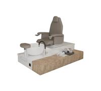 Poltrona Podologica Pedicure Professionale Manicure Regolabile e Reclinabile Make UP Massaggio con Lavabo Ceramica o PVC e miscelatore (Sherwood, Dolce Podo Relax 1)