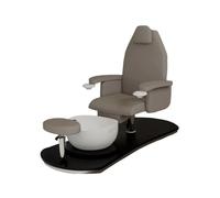 Poltrona Podologica Pedicure Professionale Manicure Regolabile e Reclinabile Make UP Massaggio con Lavabo Ceramica o PVC e miscelatore (Nero, Dolce Podo Mini)