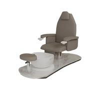 Poltrona Podologica Pedicure Professionale Manicure Regolabile e Reclinabile Make UP Massaggio con Lavabo Ceramica o PVC e miscelatore (Marmorizzato bianco, Dolce Podo Mini)