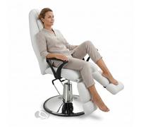 Poltrona Podologica Professionale Multifunzione con Gambali Separati, Girevole, Regolabile in Altezza con Pompa Idraulica, Per Centri Estetici e Massaggi, Design Ergonomico, Rivestimento in Ecopelle