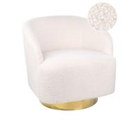 Poltrona Poltroncina Glamour Art Deco Base oro Girevole 360° Bianco Lavik