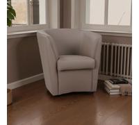 Poltrona poltroncina VALENTINA in ecopelle da camera ufficio tortora