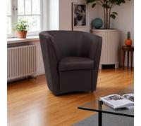 Poltrona poltroncina VALENTINA in ecopelle in tinta unita TESTA DI MORO