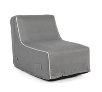 Poltrona Pouf Chaise Lounge Gonfiabile 90x60x70 cm in Poliestere Rihanna Grigio