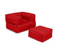 Poltrona + pouf per bambini per esterni Rosso