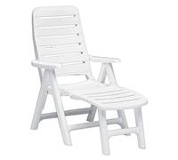 POLTRONA PREMIERE BIANCA GRAND SOLEIL 5 POSIZIONI CON POGGIAPIEDI