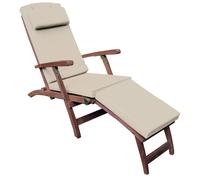 Poltrona Prendisole da Giardino in Legno Teak con Cuscino Vorghini Steamer