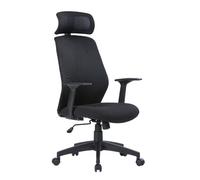 TampaPoltrona presidenziale con braccioli e poggiatesta, nero