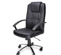 Poltrona Presidenziale Juliette in Ecopelle Nera