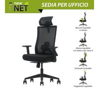 Poltrona presidenziale nera con alzata a gas classe 4 e seduta imbottita